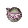 Taza Chocolatera Mediana Forma Corazon Fondo Blanco Con Morado Mik Cenefa